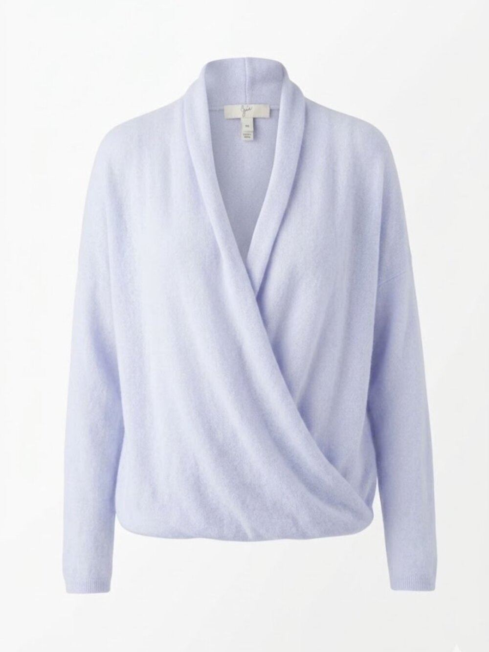 Joie Cashmere Sweater Medium M Light Blue Surplice Wrap V-Neck Soft Quiet Luxury